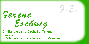 ferenc eschwig business card